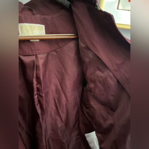 Burgundy Michael Michael Kors Trench ~ Size XL - Picture 12 of 12
